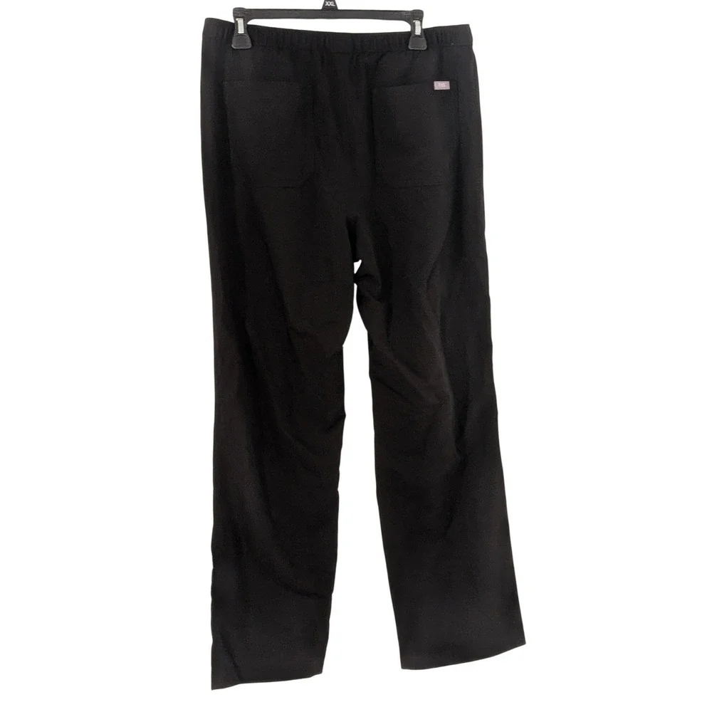 FIGS Technical Collection Black Scrub Pants Mens Large Drawstring Straight Leg